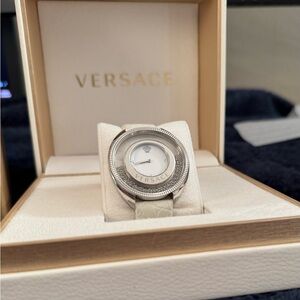Versace White and Silver Timepiece